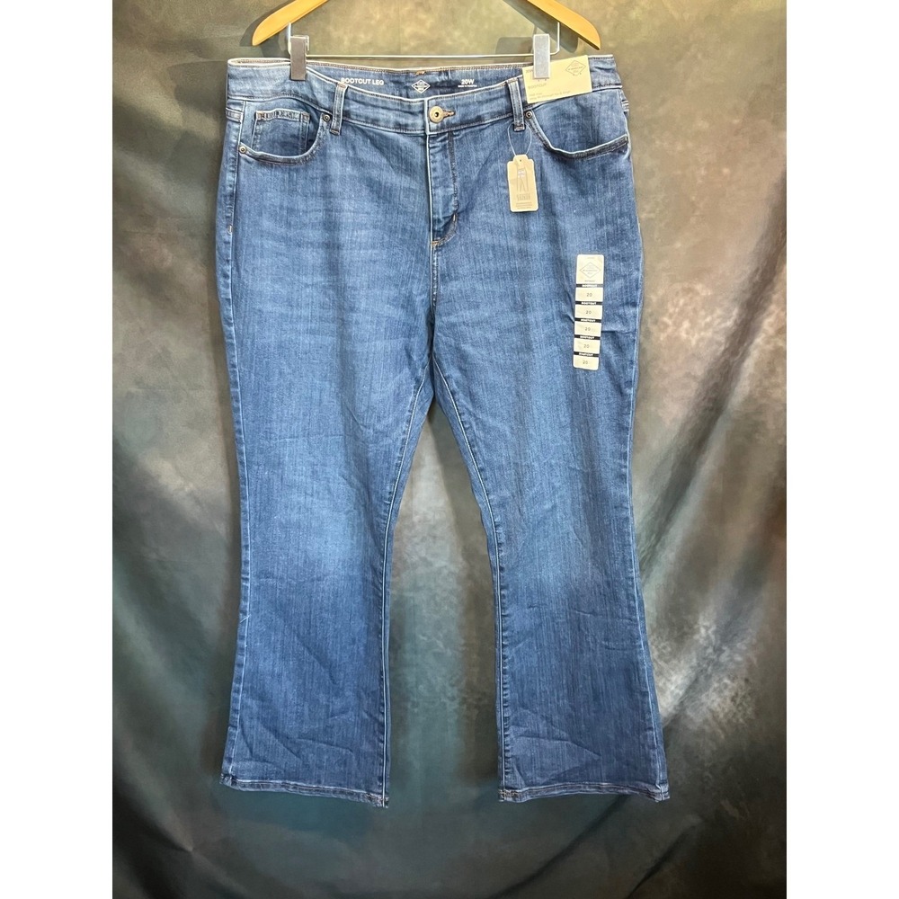 St John's Bay Womens Bootcut Leg Jeans 20W Secretly Slender Blue Denim